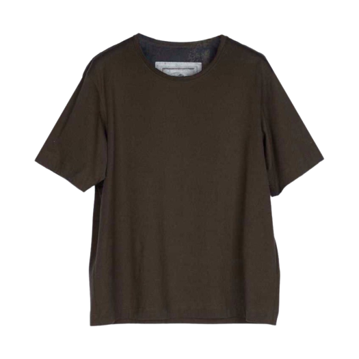 KM4BTSSZC04BR Ziggy Chen Classic Drop Shoulder T-Shirt Brown