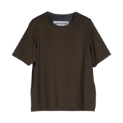 Ziggy Chen Classic Drop Shoulder T-Shirt Brown
