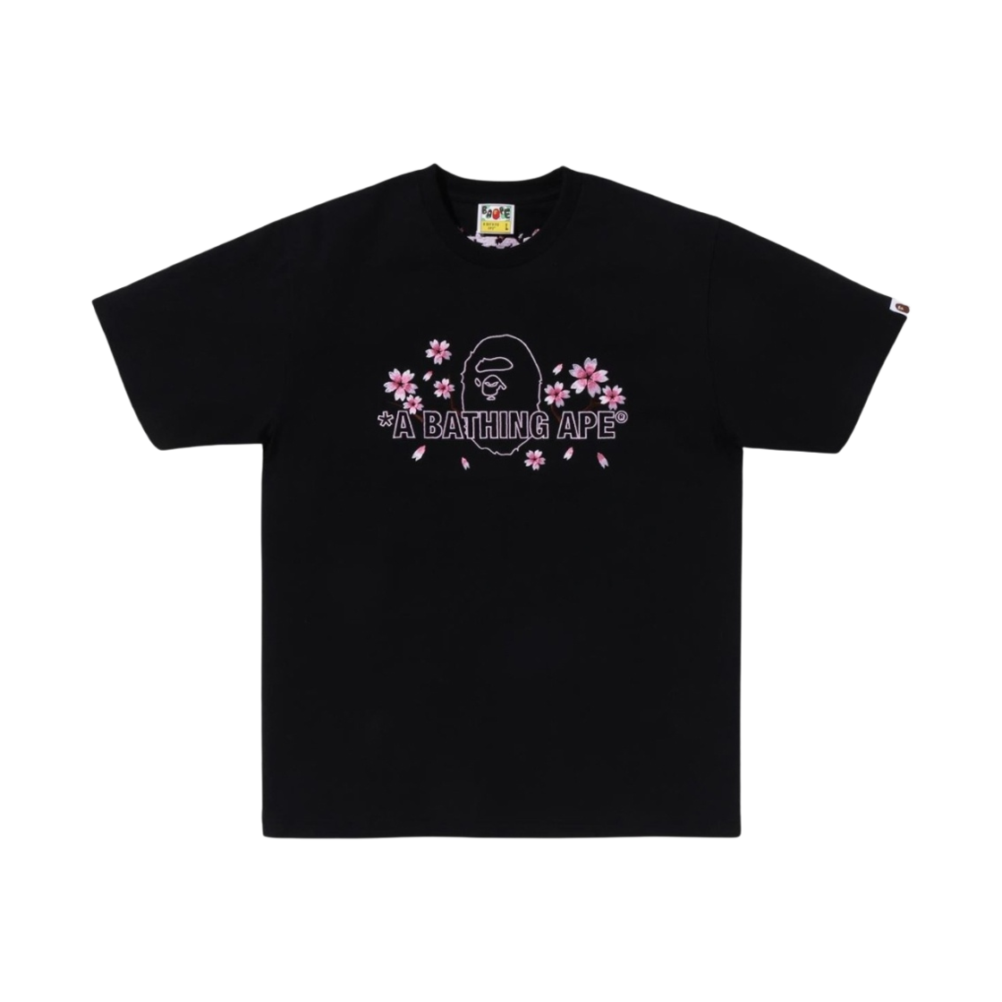 - BAPE Sakura A Bathing Ape T-Shirt Black - 대표 이미지 #1