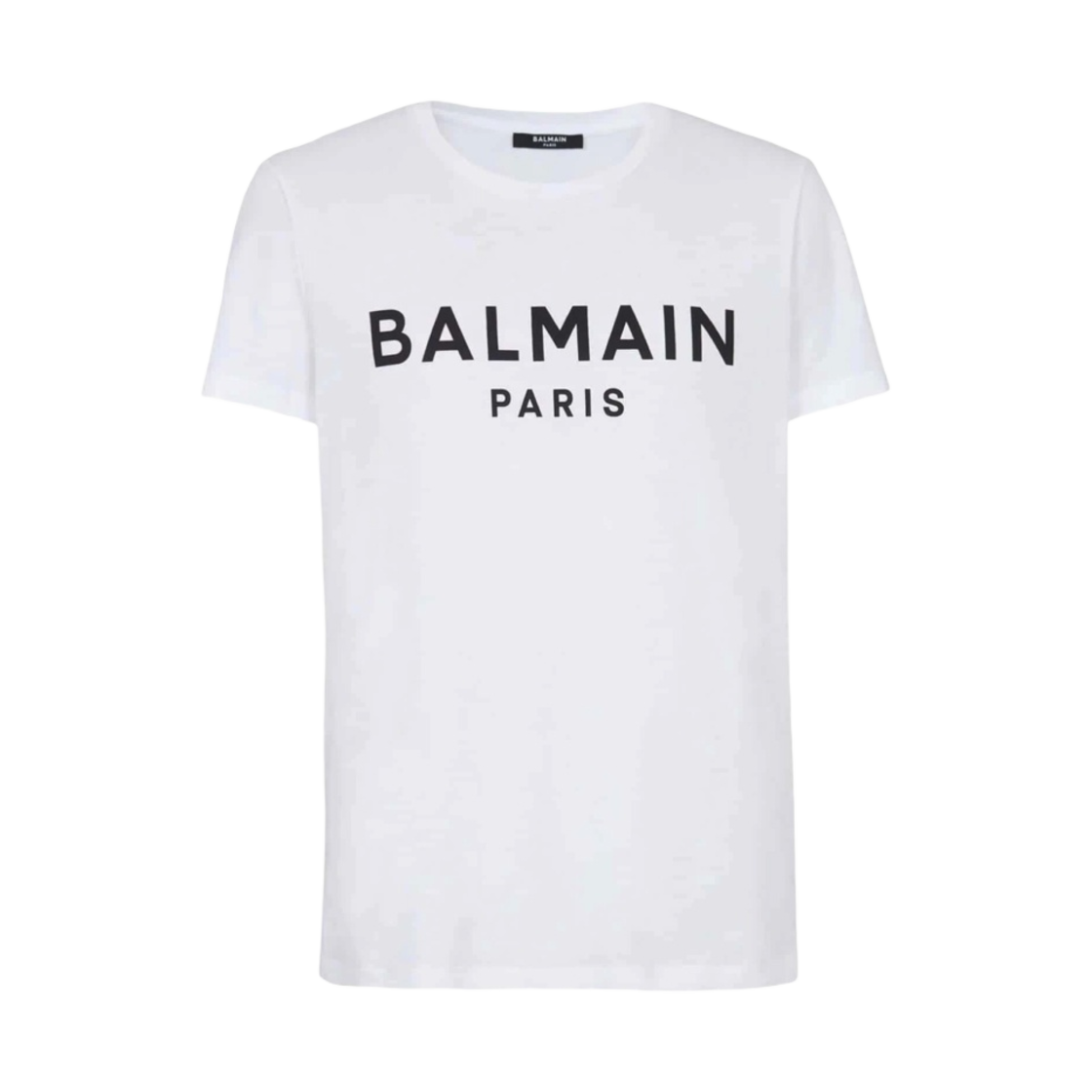 AH1EG000BB73GAB Balmain Eco Responsible Cotton T-Shirt with Balmain Logo Print White