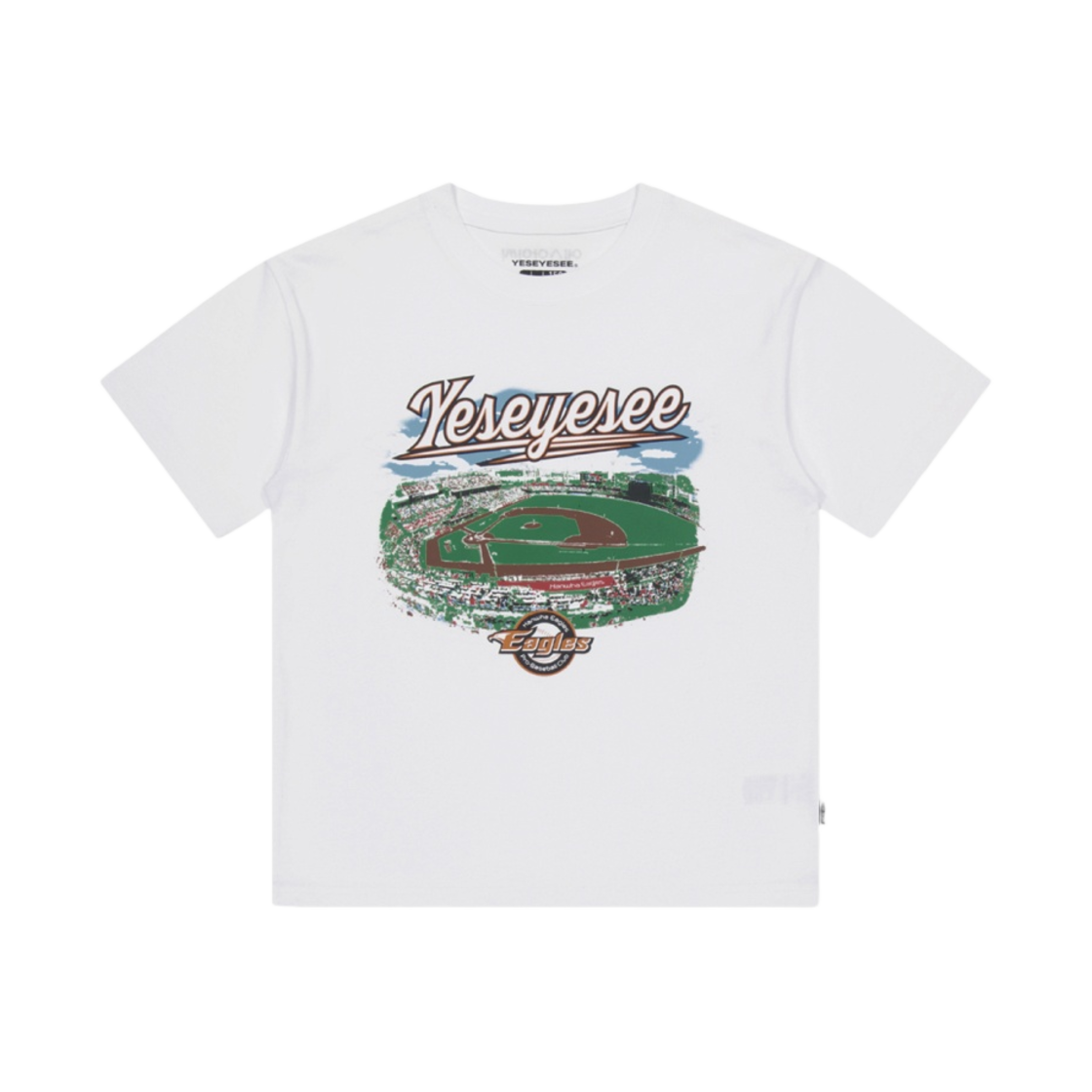 (키즈) 한화 이글스 x 예스아이씨 이글스 파크 티셔츠 화이트((Kids) Hanwha Eagles x Yeseyesee Eagles Park T-Shirt White)