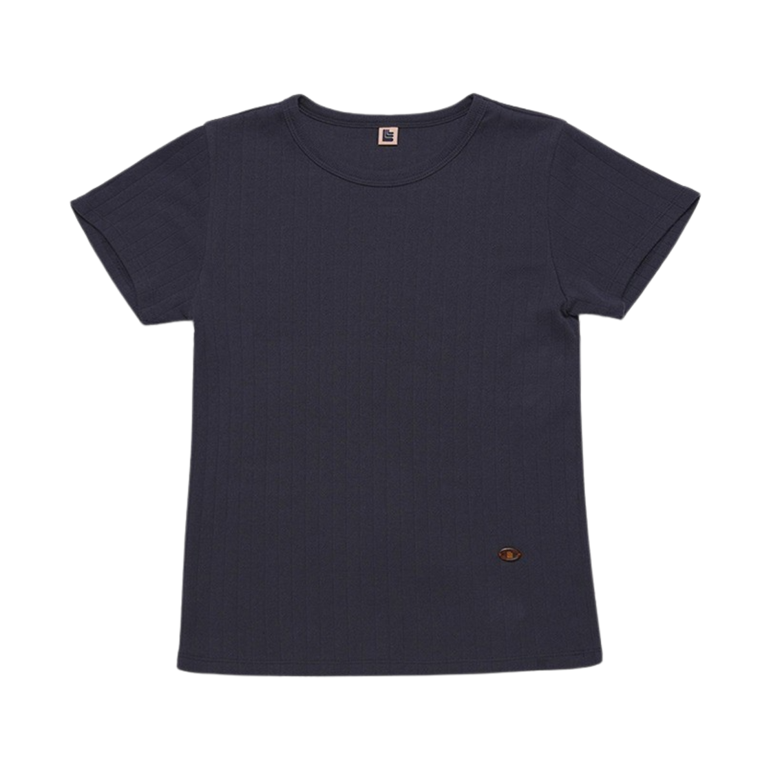 LLL90C-TS-NV003F LLL Design Studio Pointelle Baby Tee Navy Blue
