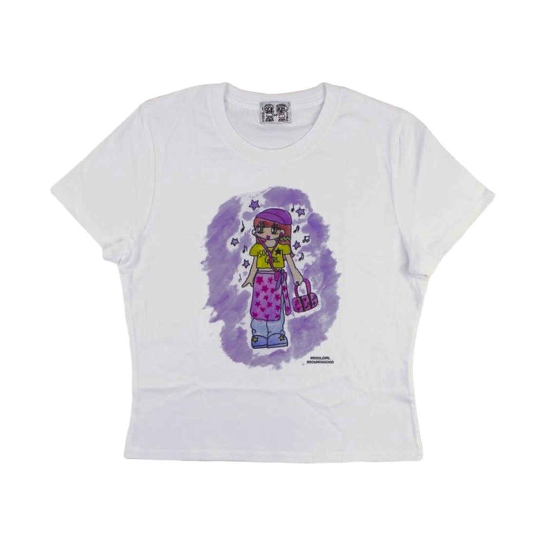 (W) 소울푸시캣 소울걸 러브 뮤직 티셔츠 No. 2 화이트((W) Soulpussycat Soulgirl Loves Music T-Shirt No. 2 White)