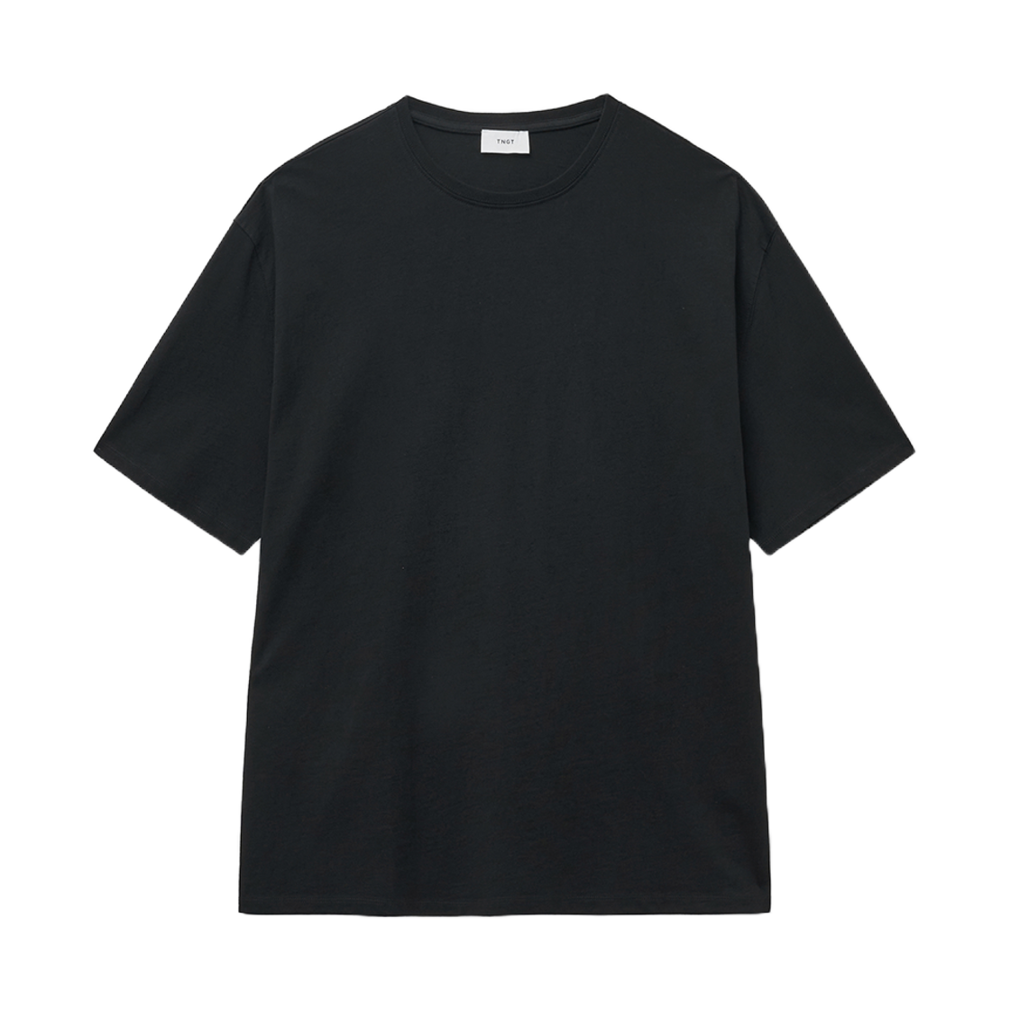 TNTS5E206BK TNGT Semi Over-fit Essential Round T-Shirts Black