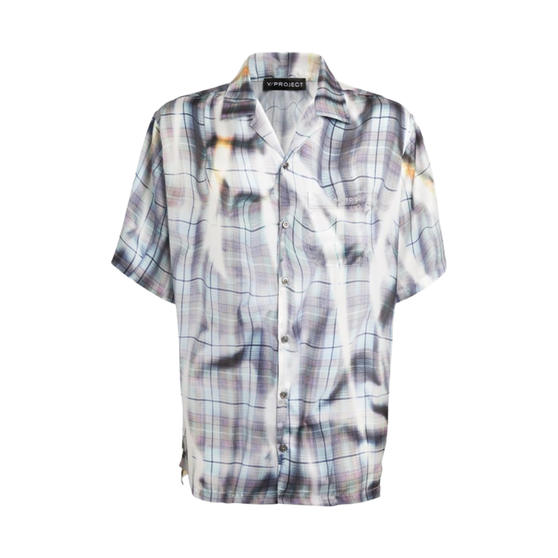 와이프로젝트 썬 블리치 체크 숏슬리브 버튼 업 셔츠 파스텔 라일락(Y/Project Sun Bleach Check S/S Button Up Shirt Pastel Lilac)