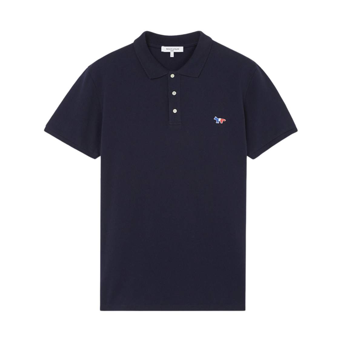 메종 키츠네 트라이컬러 폭스 패치 클래식 폴로 네이비(Maison Kitsune Tricolor Fox Patch Classic Polo Navy) - 1