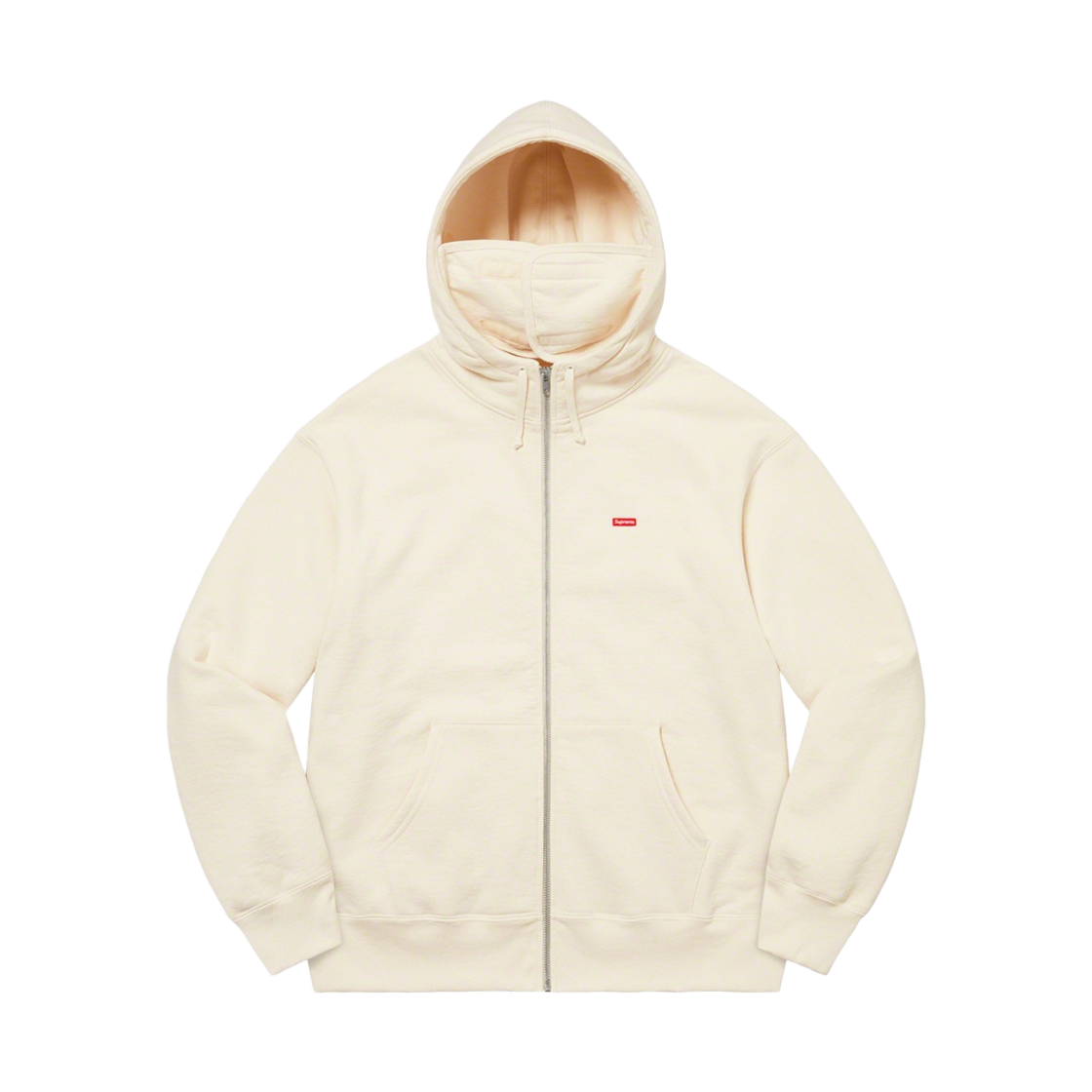 - Supreme Small Box Facemask Zip Up Hooded Sweatshirt Natural - 21FW