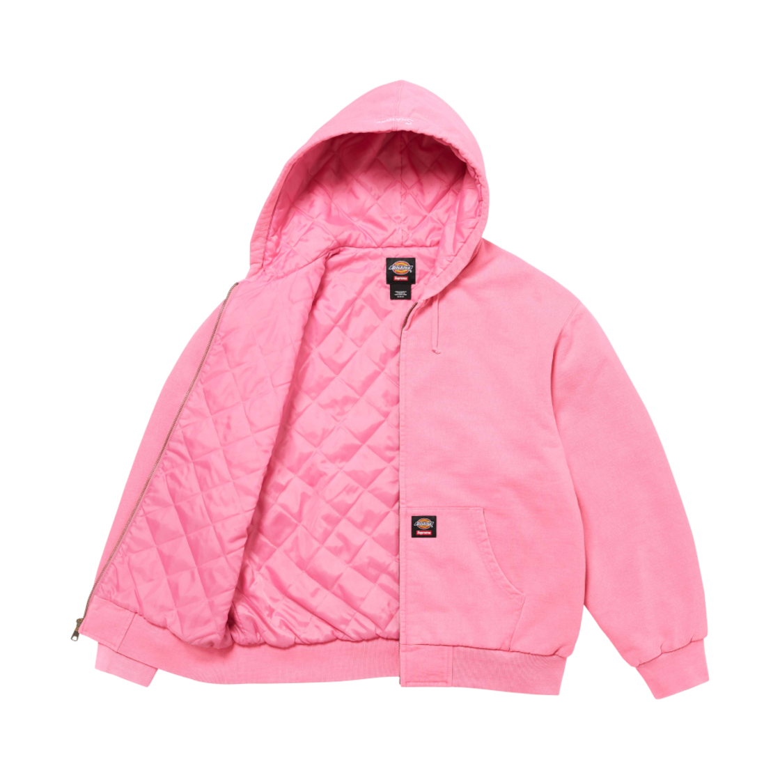 슈프림 x 디키즈 퀼티드 라인드 집업 후드 스웨트셔츠 더스티 핑크 - 24FW(Supreme x Dickies Quilted Lined Zip Up Hooded Sweatshirt Dusty Pink - 24FW) - 2