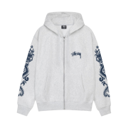 Stussy Dragons Zip Hoodie Ash Heather