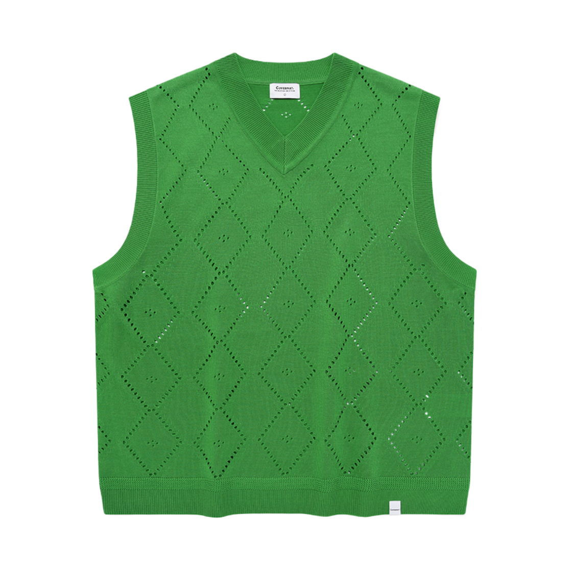 커버낫 아가일 니트 베스트 사워 애플(Covernat Argyle Knit Vest Shower Apple)