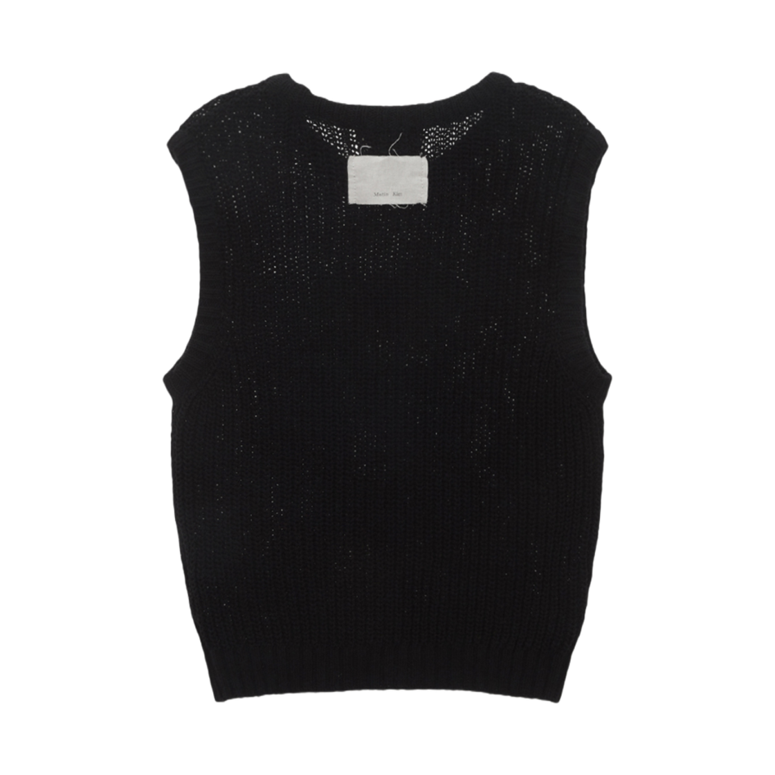 (W) 마뗑킴 빅 로고 니트 베스트 블랙((W) Matin Kim Big Logo Knit Vest Black) - 2