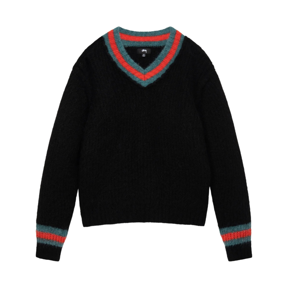 스투시 모헤어 테니스 스웨터 블랙