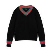 Stussy Mohair Tennis Sweater Black