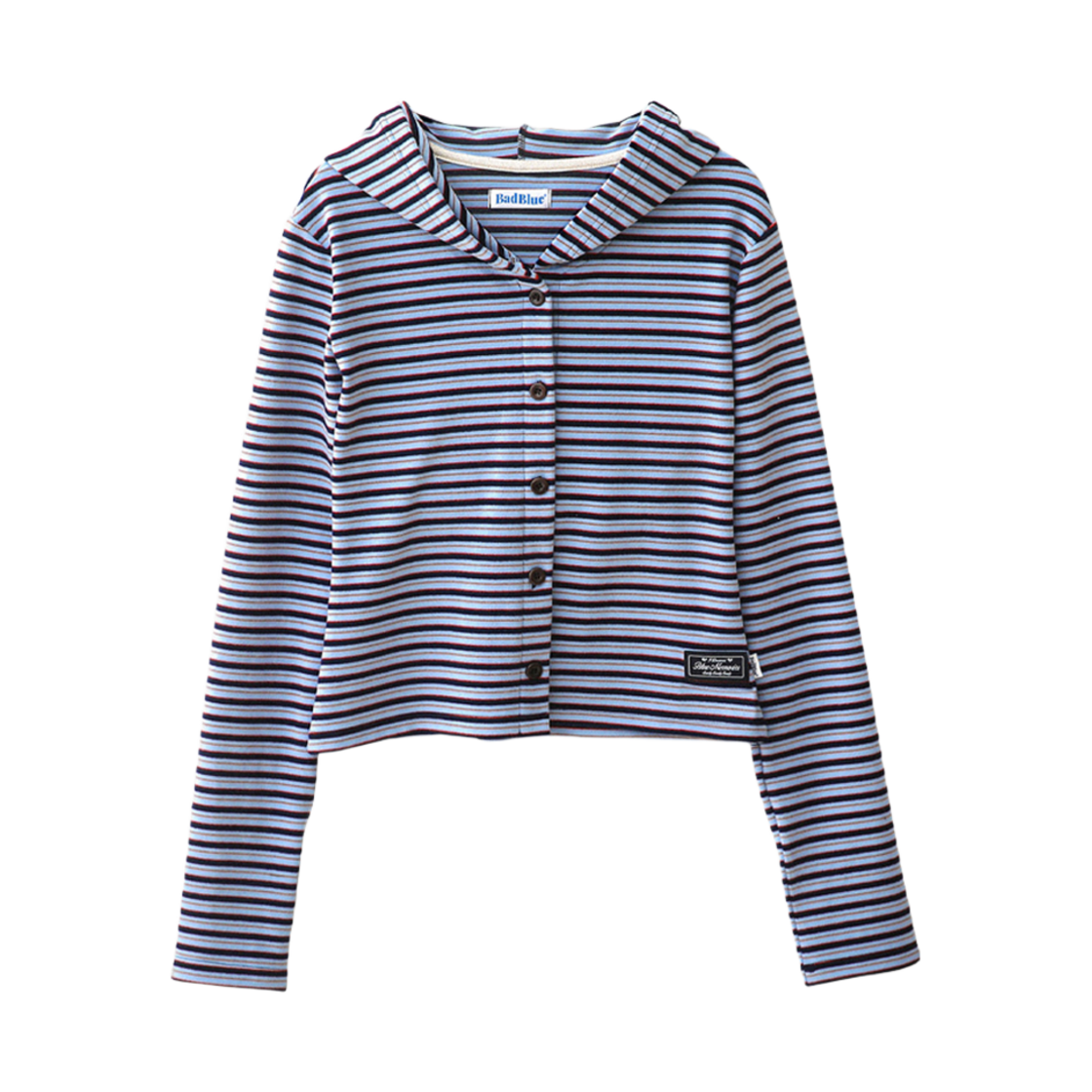 배드블루 스트라이프 후디 가디건 블루(BadBlue Stripe Hoodie Cardigan Blue)