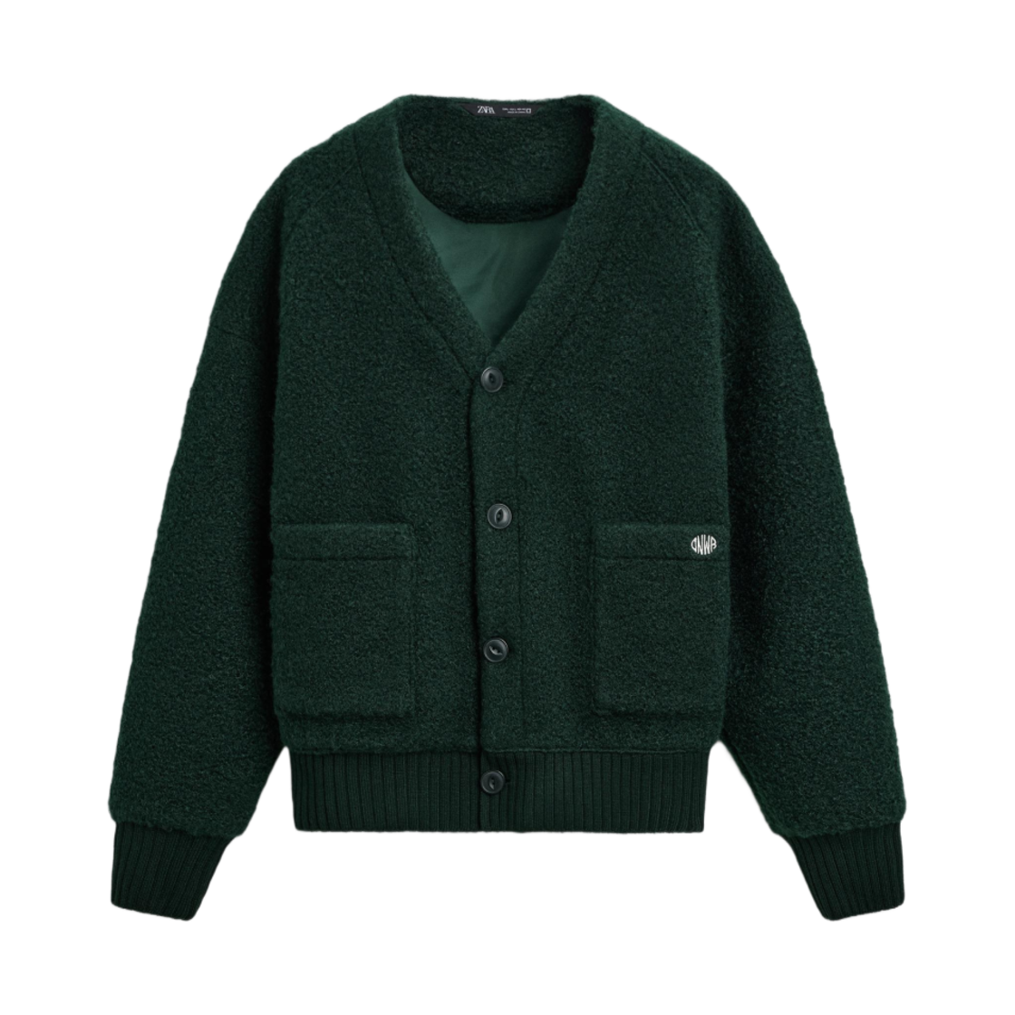 자라 부클 텍스쳐드 오버셔츠 그린(Zara Boucle Textured Overshirt Green)