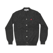 Play Comme des Garcons Mini Red Heart Knit Cardigan Grey