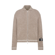 Dior x Stone Island Wool-Blend Knit Blouson Jacket Gray