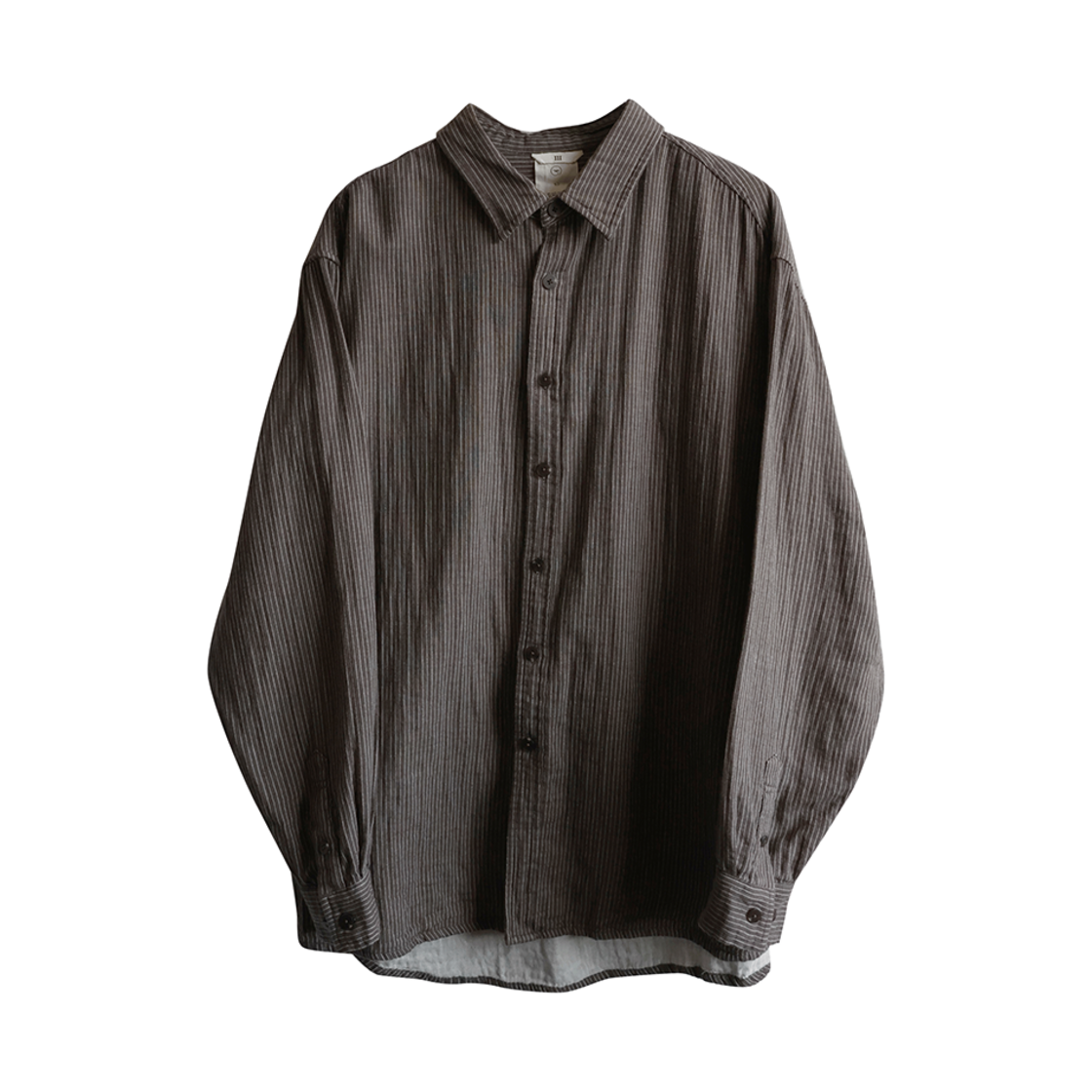 25SSSH01BRO NA A NANA Gauze Stripe Shirt Brown