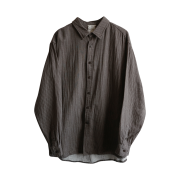 NA A NANA Gauze Stripe Shirt Brown