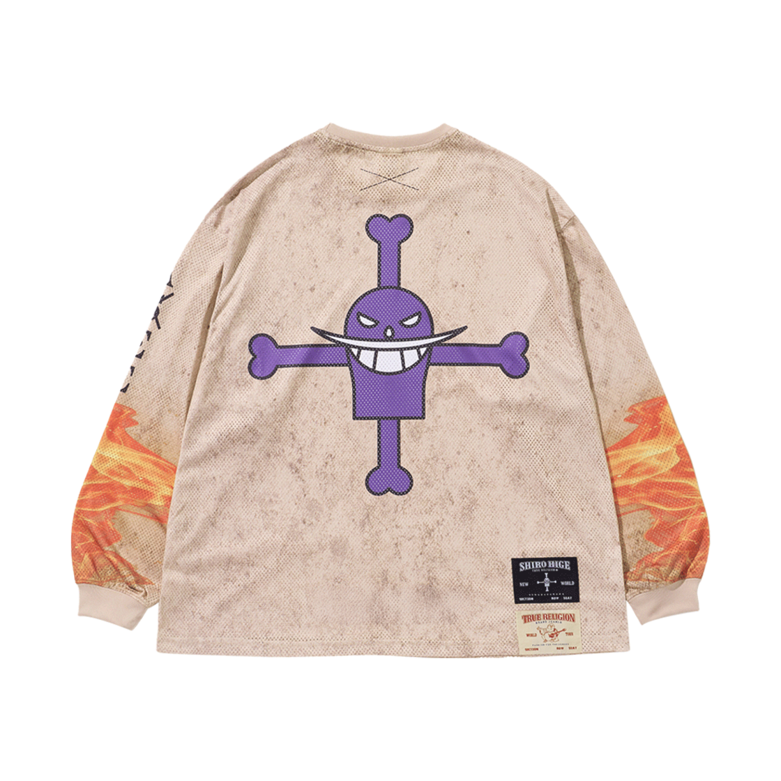 [Last-Order] 트루릴리젼 x 원피스 히켄노 메쉬 롱 슬리브 샌드([Last-Order] True Religion x One Piece Hiken No Mesh Long Sleeve Sand)