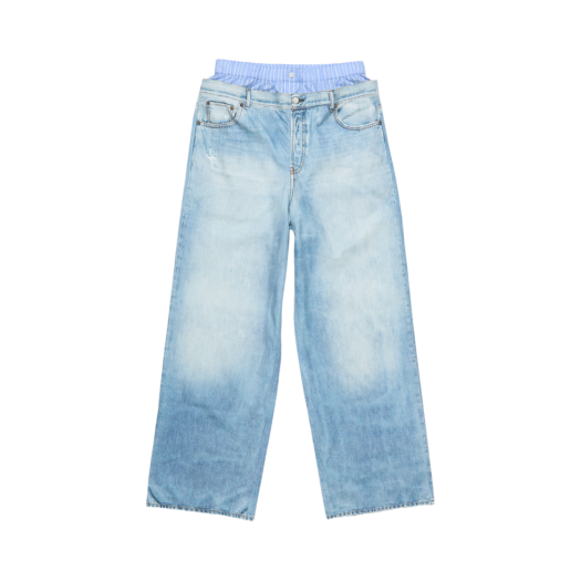 AK0918-228 (W) Acne Studios Printed Trousers Light Blue