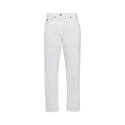 (W) Prada Five-Pocket Bull Denim Jeans White