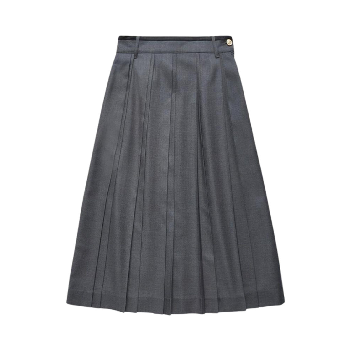 (W) 던스트 더블 플리츠 스커트 차콜 그레이((W) Dunst Double Pleats Skirt Charcoal Grey)