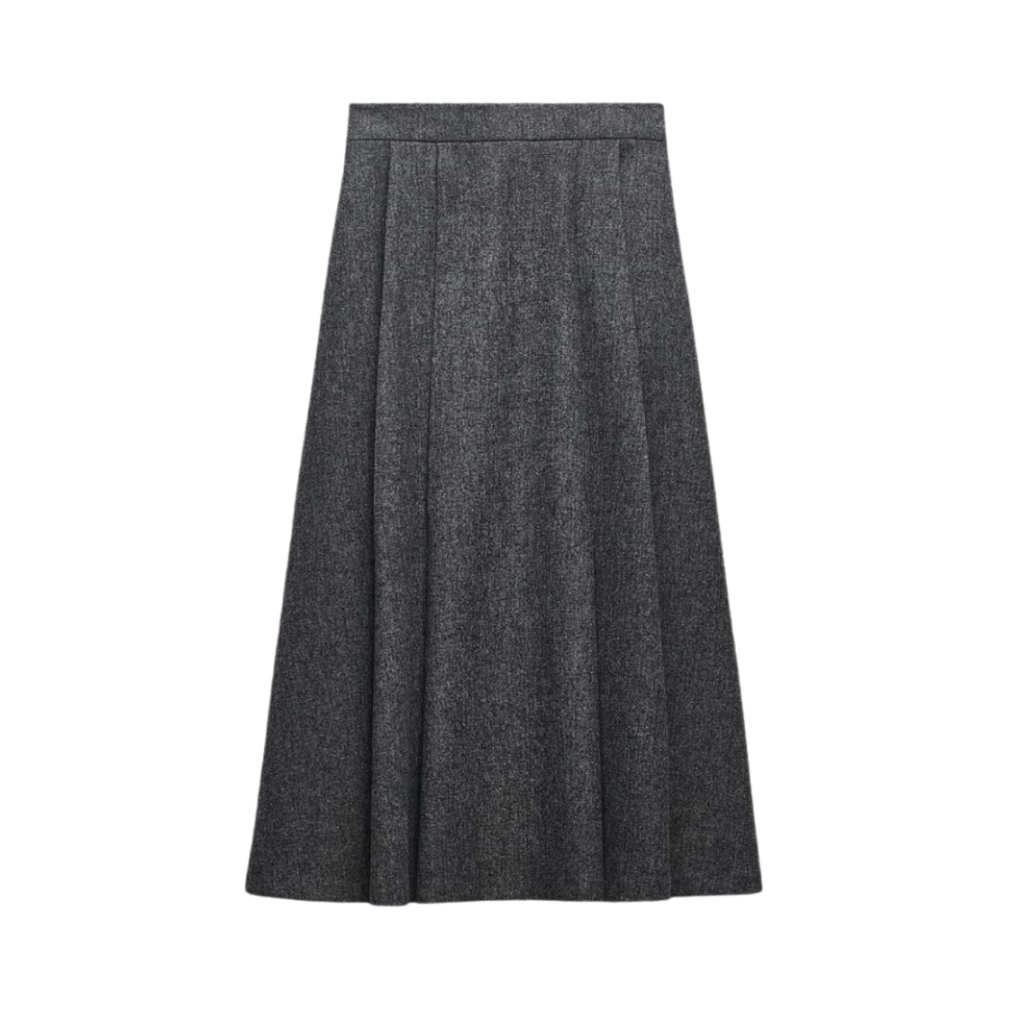 (W) 자라 ZW 울 블렌드 미디 스커트 그레이