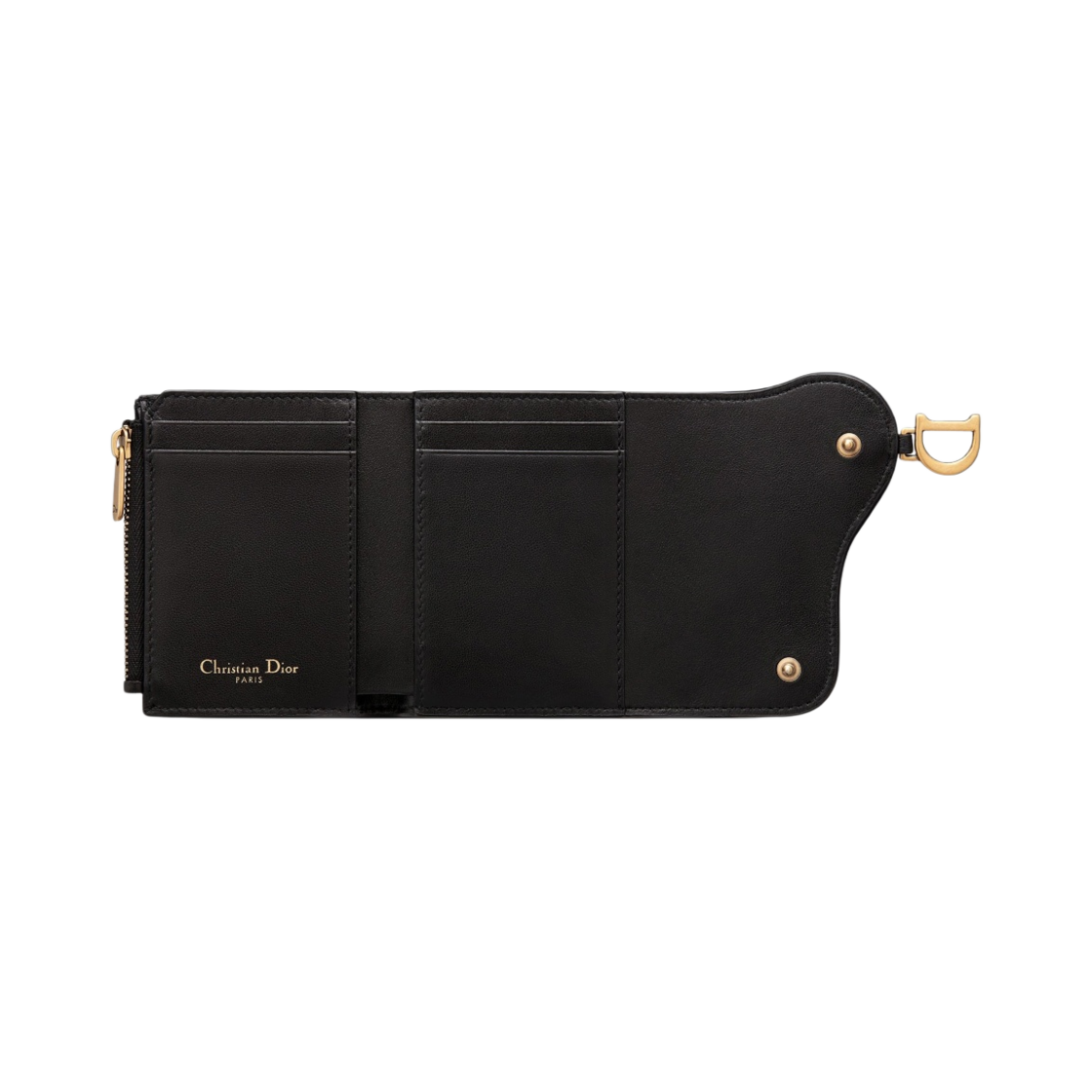 디올 새들 로터스 지갑 고트스킨 블랙(Dior Saddle Lotus Wallet Goatskin Black) - 3
