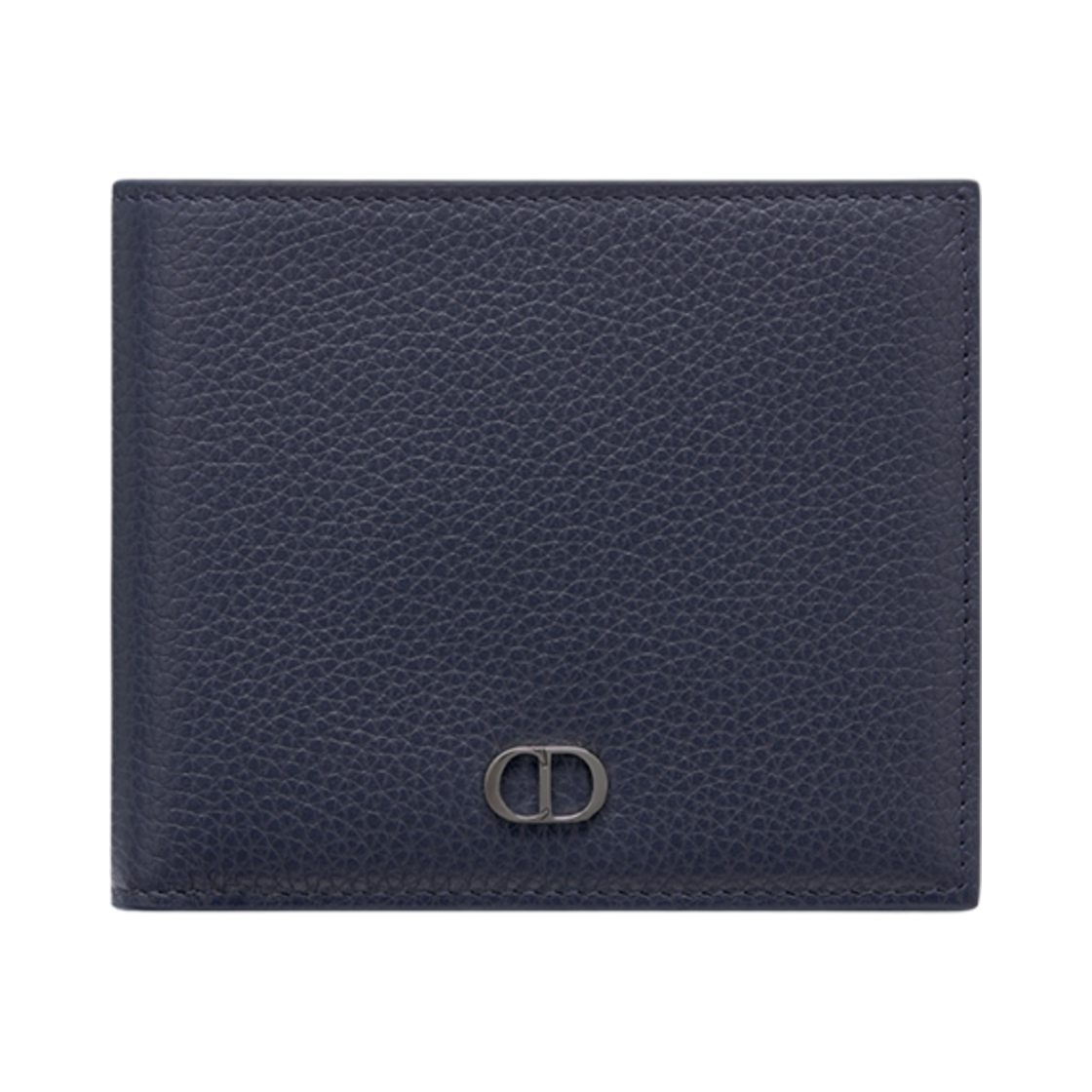 2ESBC027CDI-H56E Dior CD Icon Compact Wallet in Grained Calfskin Navy Blue