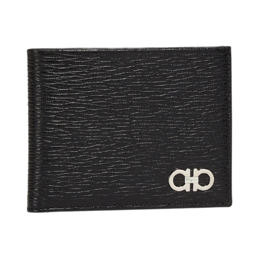 Ferragamo ID Window Gancini Wallet Black Ferragamo Red