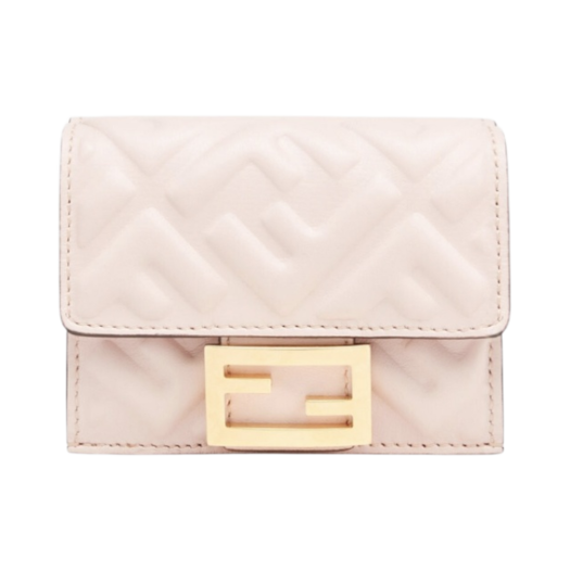 Fendi Baguette Micro Tri-Fold Wallet Pink