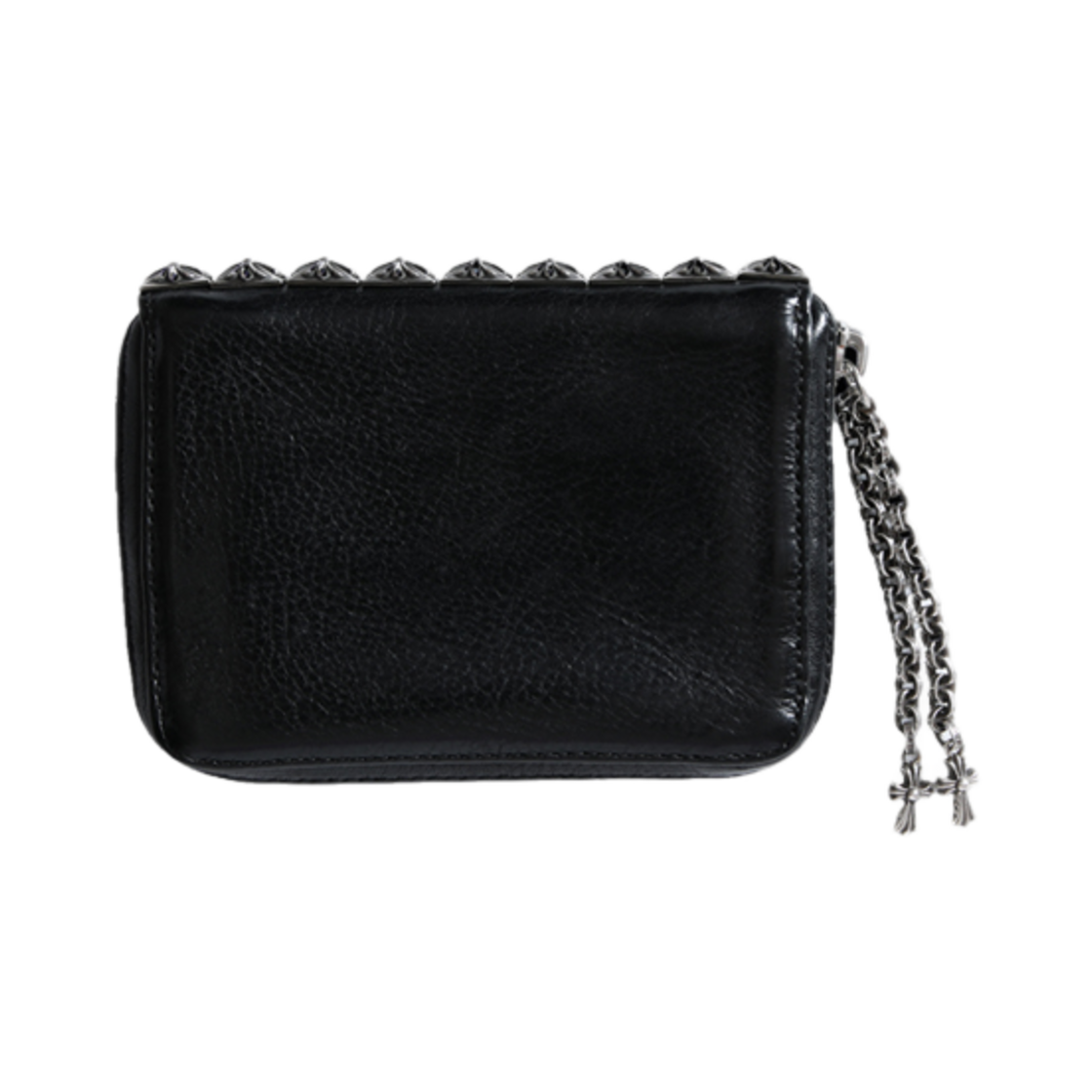 한스룸 크롬하츠 3 사이드 지퍼 피라미드 스터드 레더 월렛(Hansroom Chrome Hearts 3 Side Zipper Pyramid Stud Leather Wallet Black)