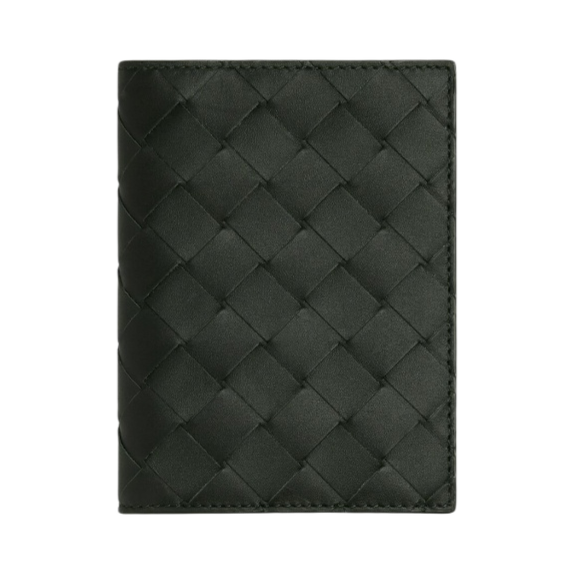 742143VCPQ63172 Bottega Veneta Intrecciato Flap Wallet Dark Green Travertine