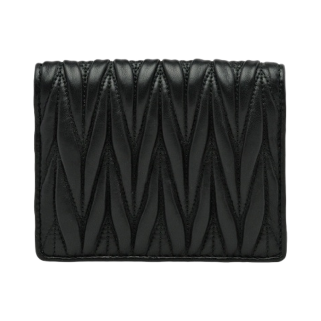 미우 미우 스몰 마테라쎄 나파 가죽 지갑 블랙(Miu Miu Matelasse Nappa Leather Wallet Black) - 3