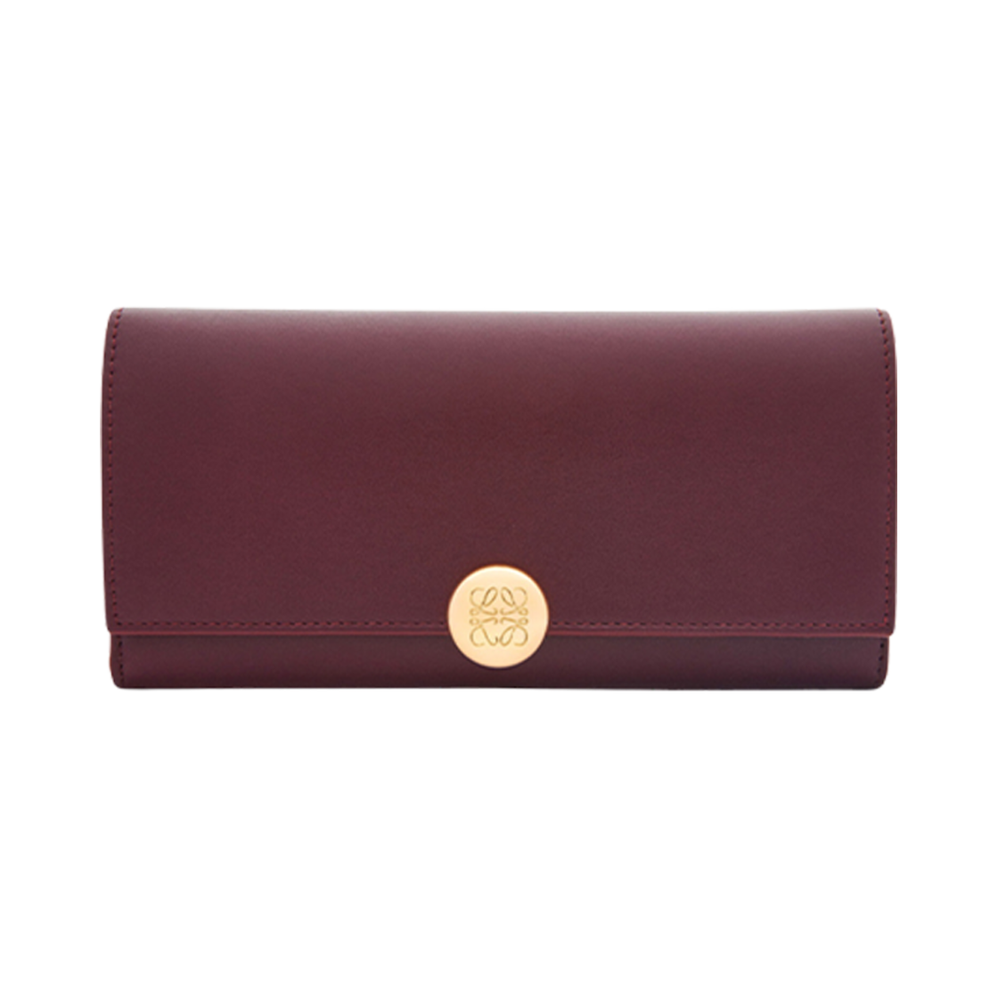 로에베 페블 컨티넨탈 월렛 인 샤이니 나파 카프스킨 버건디(Loewe Pebble Continental Wallet in Shiny Nappa Calfskin Burgundy) - 1