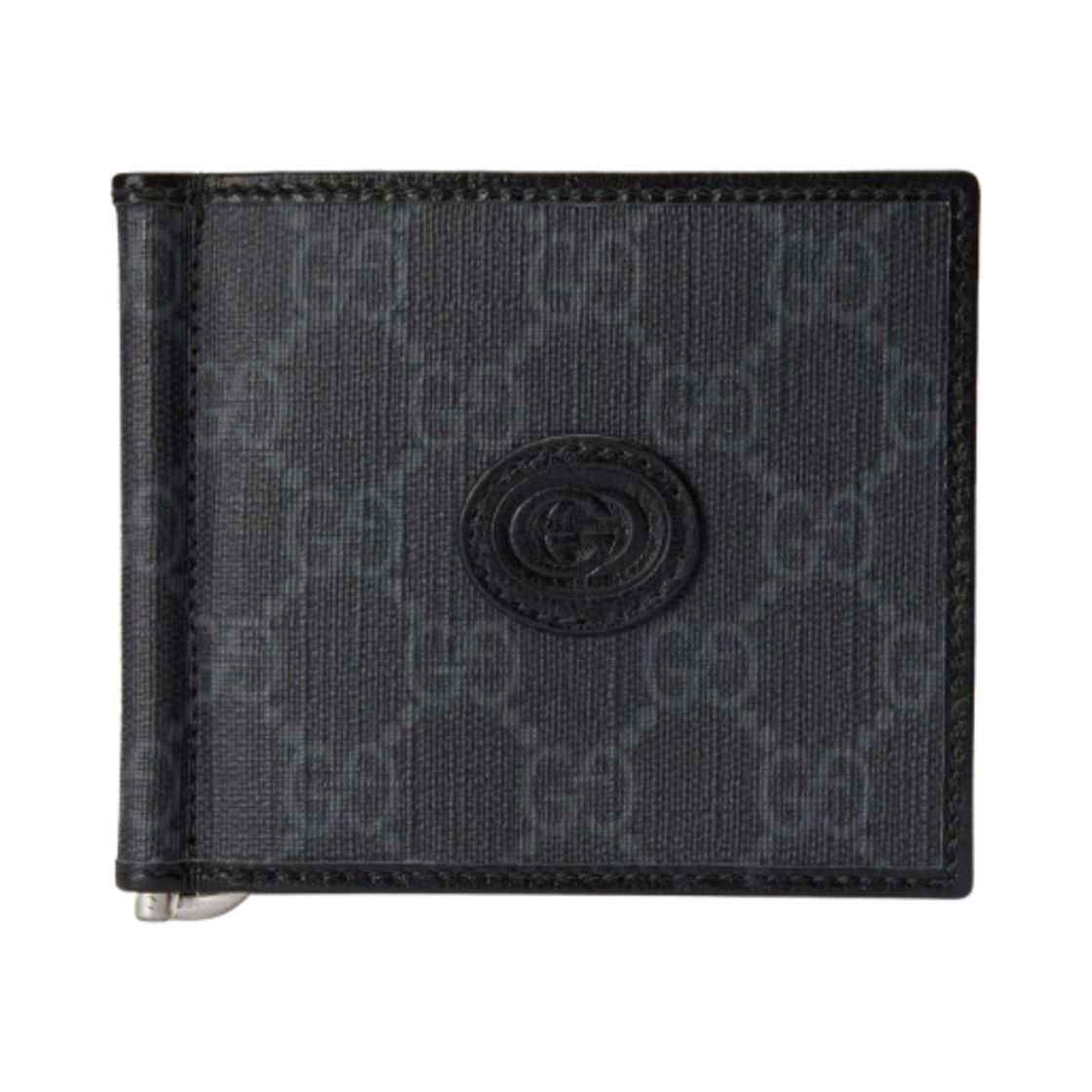 구찌 GG 슈프림 캔버스 인터로킹 G 카드 케이스 지갑 블랙(Gucci GG Supreme Canvas Card Case Wallet with Interlocking G Black) - 1