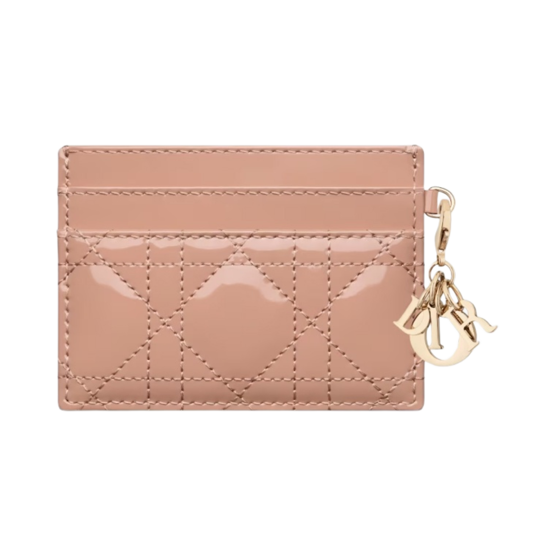 디올 레이디 5 슬롯 카드 홀더 페이턴트 까나쥬 카프스킨 로즈 드 방(Dior Lady Five Slot Card Holder Patent Cannage Calfskin Rose Des Vents) - 2