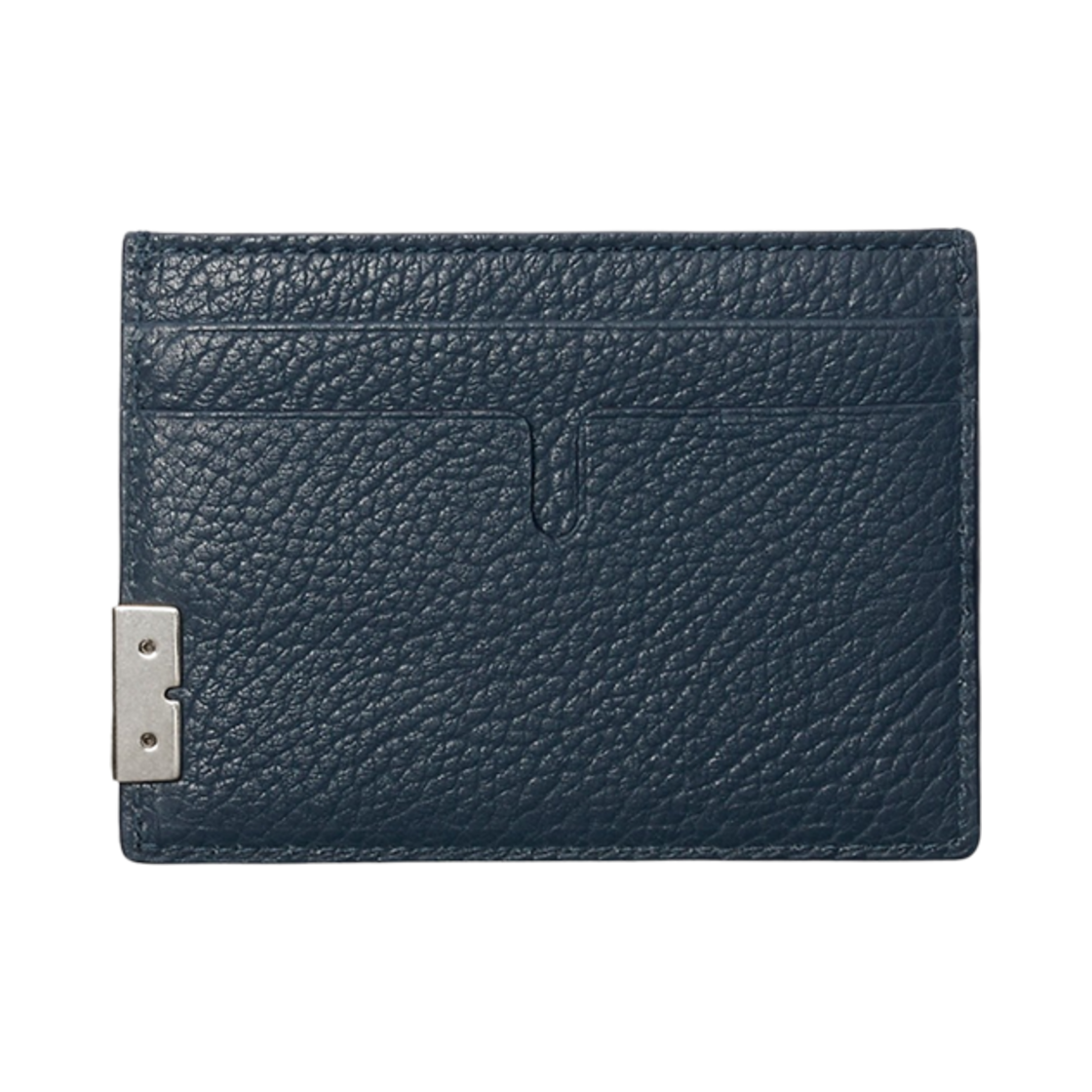 8085277 Burberry B Cut Grainy Leather Card Case Lake Navy