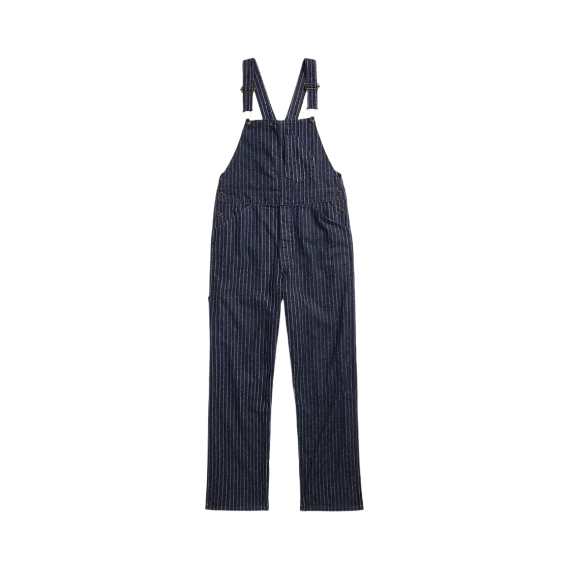 (W) 더블알엘 인디고 닷 스트라이프 데님 오버롤 다크 워시((W) Double RL Indigo Dot Stripe Denim Overalls Dark Wash) - 1