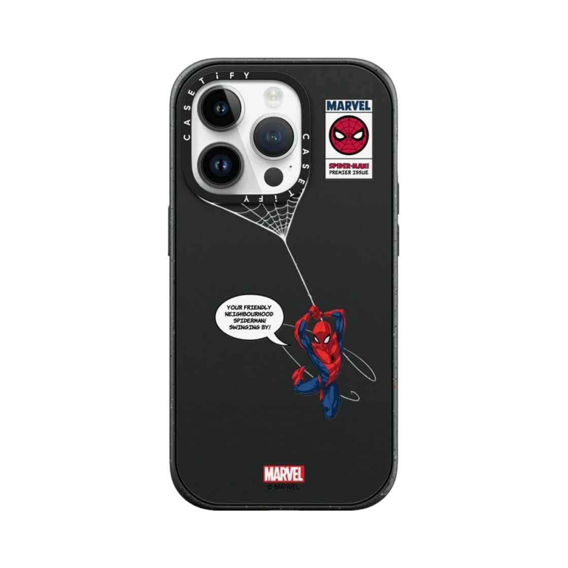 케이스티파이 x 마블 아이폰 스파이더맨 스윙 맥세이프 임팩트 케이스 매트 블랙(Casetify x Marvel iPhone Spider-Man Swinging Magsafe Impact Case Matte Black) - 1