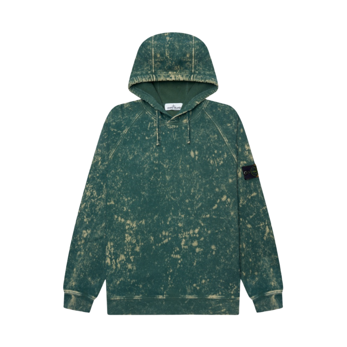 스톤 아일랜드 61338 오프-다이 트리트먼트 후드 스웨트셔츠 올리브 - 21FW(Stone Island 61338 Off-Dye Treatment Hooded Sweatshirt Olive - 21FW) - 1