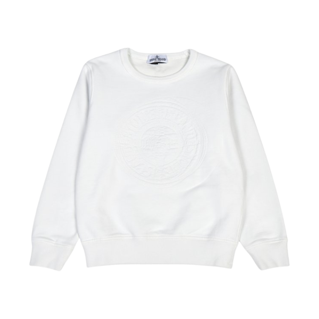 791662320-V0093 (Kids) Stone Island 62320 Fleece Crewneck Sweatshirt Ivory - 23FW