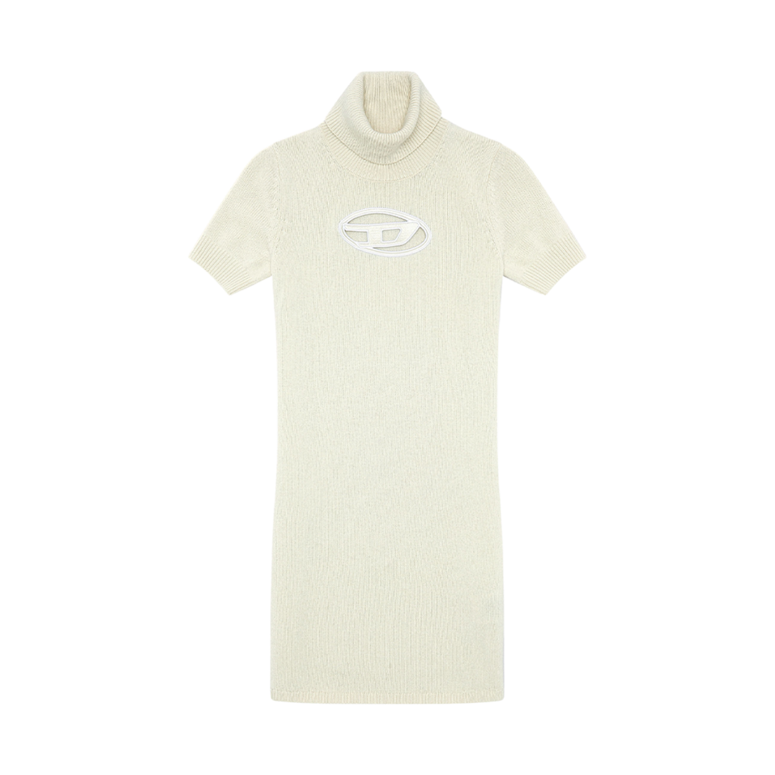A126130KCAE-5KM (W) Diesel Roll Neck Dress with Oval D Plaque White