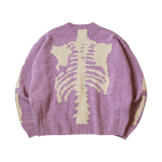 Kapital 5G Wool Bone Crewneck Sweater Light Purple