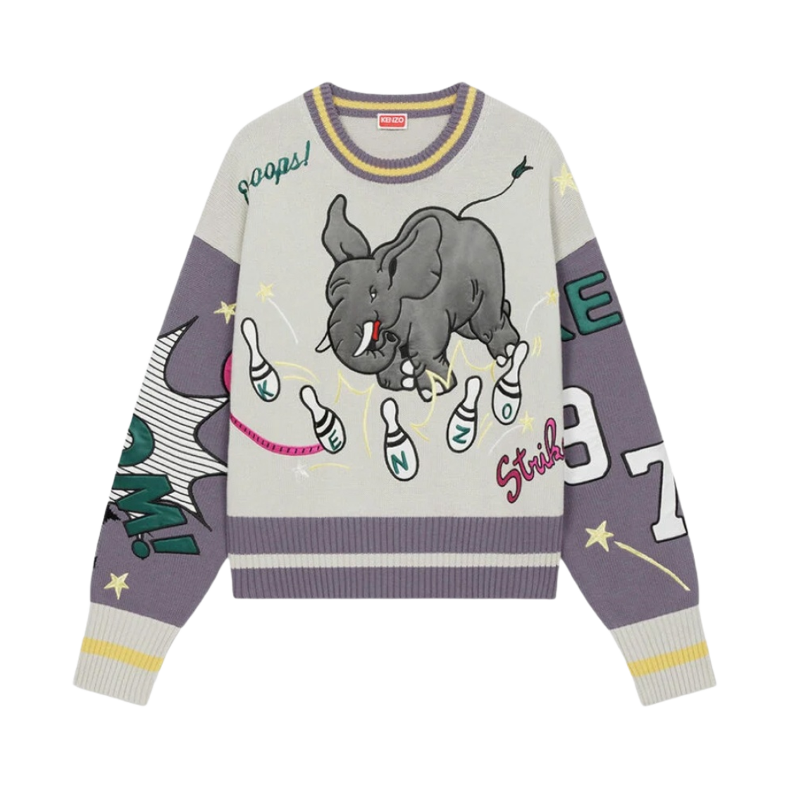 겐조 볼링 엘리펀트 메리노 울 점퍼 위스테리아(Kenzo Bowling Elephant Merino Wool Jumper Wisteria) - 1