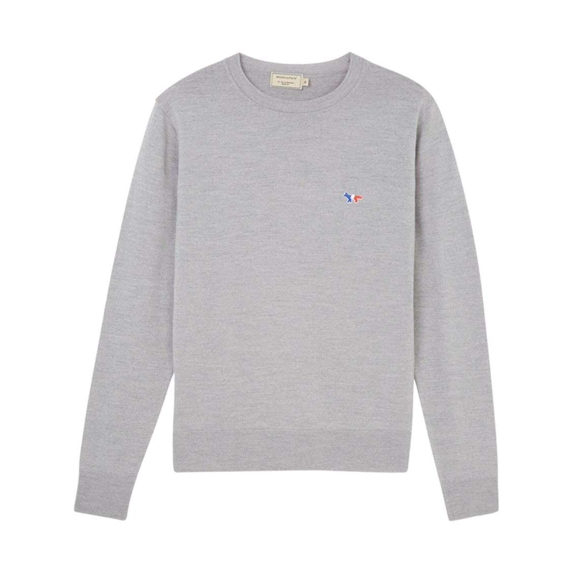 메종 키츠네 버진 울 라운드넥 풀오버 그레이 멜란지(Maison Kitsune Virgin Wool R-Neck Pullover Grey Melange) - 1