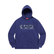 Supreme Denim Logo Hooded Sweatshirt Washed Navy - 21SS