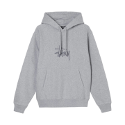 Stussy Basic Embroidered Hoodie Grey Heather