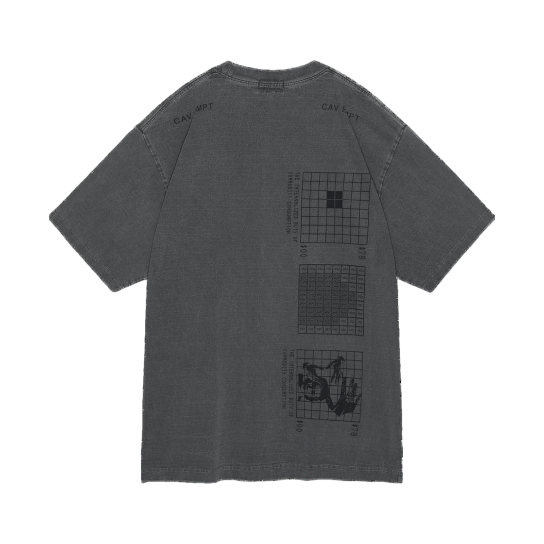 카브엠트 오버다이 인터널라이즈드 듀티 티셔츠 차콜 - 24SS(Cav Empt Overdye Internalized Duty T-Shirt Charcoal - 24SS) - 2